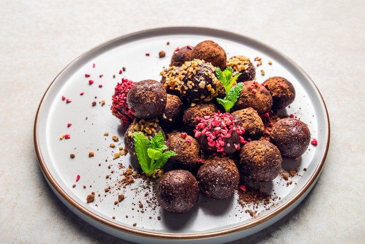 recepty na zdravé čokoládové hľuzovky Eenergy Balls