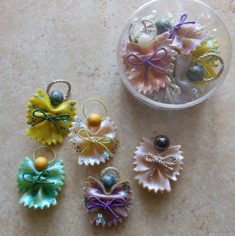 farebné anjeli drotárske cestovinové rezance farfalle remeselné korálky