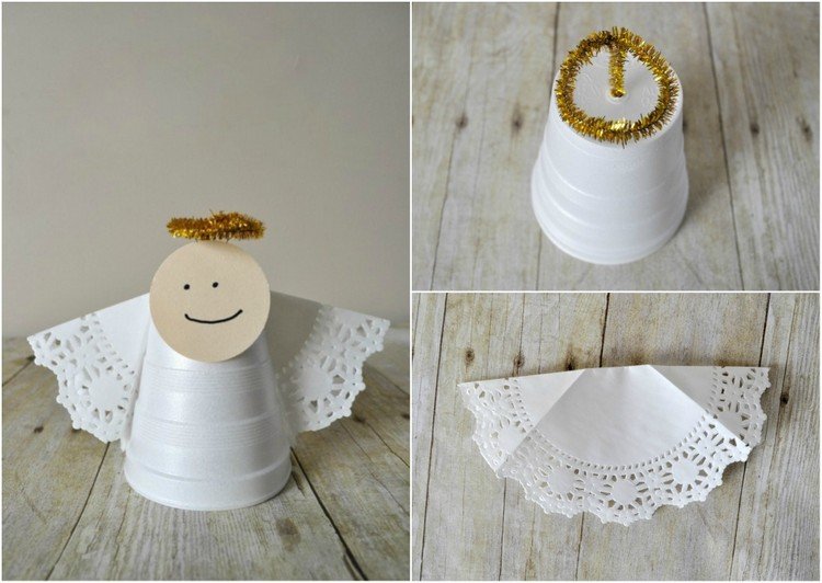 návod anjel drotár s deťmi hrnček doilies biely čistič fajok