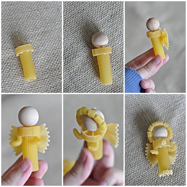 Nudle anjel remeselné rýchle výukové fotografie Remeslá rýchly návod fotografie originálny nápad