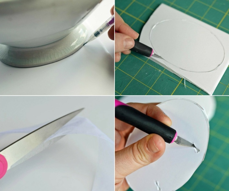 Vystrihnuté prvky pre anjelské krídla Tinker anjelské krídla šablóna-strihanie-nožnice-návod