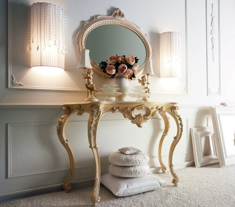 starožitný nábytok rokoková éra konzola stôl-ošumělý-šik