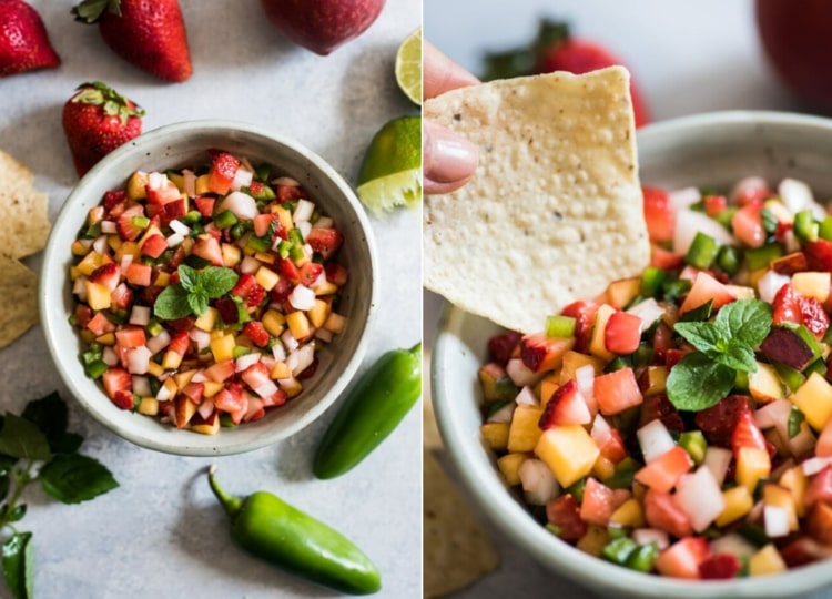 Jahody a broskyne v kombinácii s feferónkami