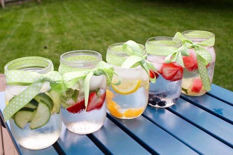 osviežujúce nápoje jarné leto detox plodovej vody