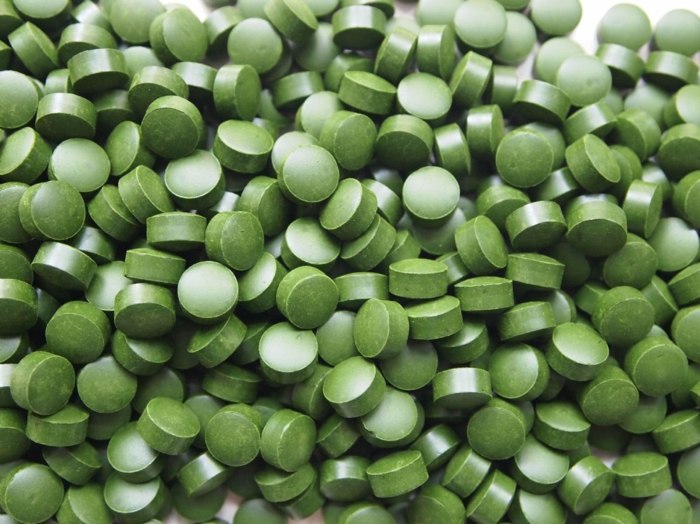 Riasa chlorella vo forme tabliet na výživu výživa diéta chlorella tablety bakteriálne infekcie