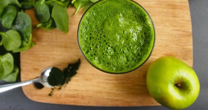 Práškové morské riasy môžete použiť do smoothie chlorella smoothie výživa jablkový prášok lieči choroby