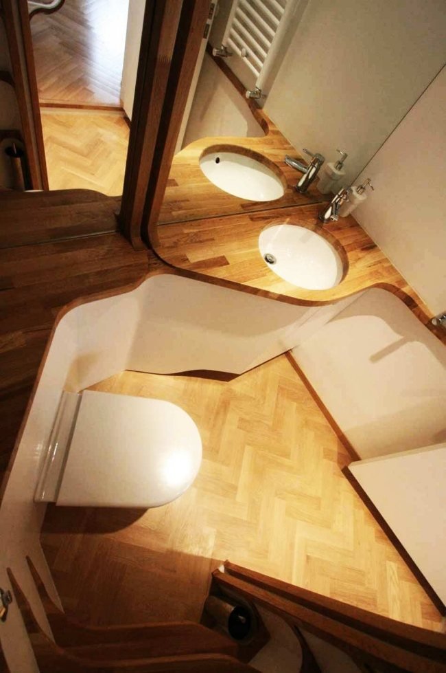 Nábytok do kúpeľne nápady na drevené podlahy-moderný dizajn Tipy na zariadenie kúpeľne nápady na drevené podlahy-moderný dizajn