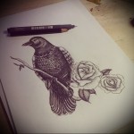 Varjú tetoválás a karon 1