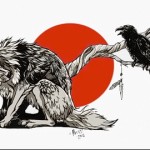 farkas és holló tetoválás vázlata 5