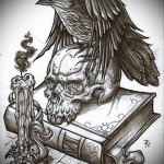 varjú vázlata óra tetoválással 1