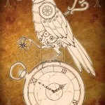 varjú vázlata óra tetoválással 5