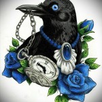 old school holló tetoválás vázlata 1