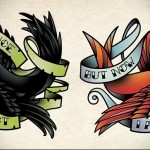 vázlat a holló old school tetoválásáról 3