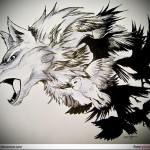 régi iskola holló tetoválás vázlata 6