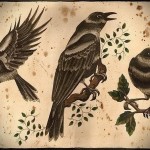 old school holló tetoválás vázlata 8