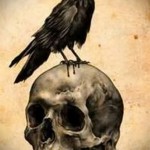 holló old school tetoválás vázlata 10