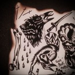 holló old school tetoválás vázlata 11