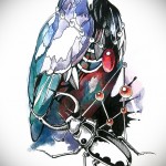 holló old school tetoválás vázlata 12