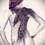 színes holló tetoválási vázlat 4