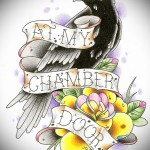 színes holló tetoválási vázlat 5