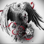 színes holló tetoválás vázlata 12