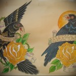 színes holló tetoválás vázlata 13