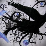 színes holló tetoválás vázlata 15