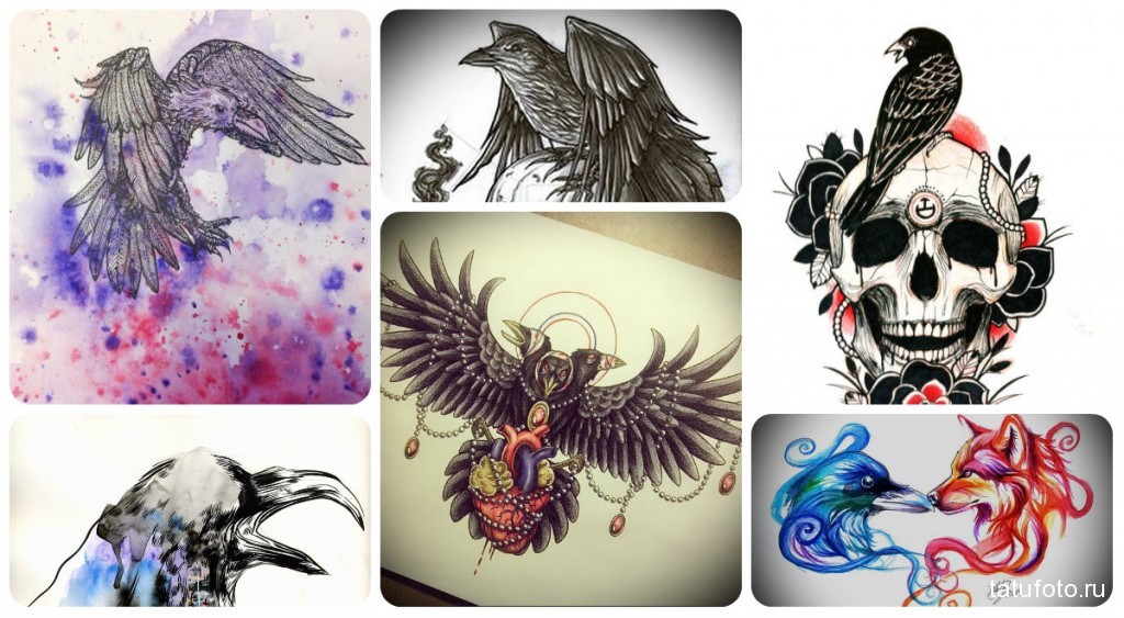 Raven tetoválás vázlata