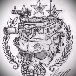 Hűvös példa a tetováló hadsereg vázlatára - a rajz alkalmas hadsereg tetoválásaira