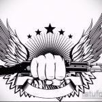 Jó példa egy tetováló hadsereg vázlatára - a rajz alkalmas a légierő hadsereg tetoválására