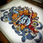 vázlat tetoválás old school color 2019.09.16. №010 - sketch tattoo old school color -