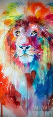 oroszlán tetoválás színes vázlatok 2019.09.16. №002 - Oroszlán tetoválás színes vázlatok -