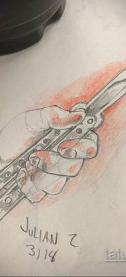 vázlat pillangó kés tetováláshoz 2019.09.23 №009 - vázlat pillangó kés tetováláshoz -