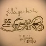 A vázlat egy kulcs- és zár -tetováláshoz A 459 -es szám a minta méltó változata, amely jól használható a zár és a kulcs tetoválásként történő alkalmazására