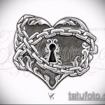 Vázlat a kulcs- és zár -tetováláshoz # 5 a minta klassz változata, amely sikeresen használható a zár és a kulcs átalakítására és alkalmazására tetoválásként