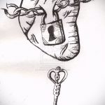 Vázlat a kulcs- és zár -tetováláshoz