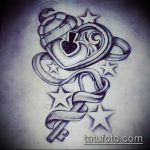 Vázlat a kulcs és zár tetováláshoz