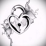 Vázlat a kulcs- és zár -tetováláshoz # 909 a minta egyedi változata, amely könnyen használható a kulcs és a zár átalakítására és alkalmazására tetoválásként egy pár számára