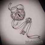 Vázlat egy kulcs- és zár -tetováláshoz