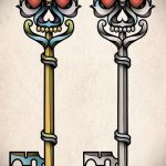 Vázlat a kulcs- és zár -tetováláshoz