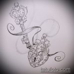 Vázlat egy kulcs- és zár -tetováláshoz