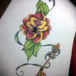 Vázlat a kulcs- és zár -tetováláshoz