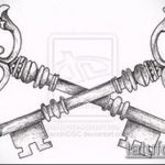 A kulcs és zár tetoválás vázlata # 416 egy rajz méltó változata, amely sikeresen használható egy pár zár és kulcs tetoválásként történő átalakítására és alkalmazására