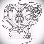 Vázlat egy kulcs- és zár -tetováláshoz