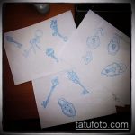 A kulcs és zár tetoválás vázlata # 809 egy rajz méltó változata, amely jól használható a kulcs és a zár véglegesítéséhez és alkalmazásához egy pár számára tetoválásként