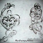 Vázlat a tetováló kulcshoz és a 601 -es számú zárhoz - a minta klassz változata, amely sikeresen használható a zár és a kulcs párjának megváltoztatására és tetoválásként történő alkalmazására