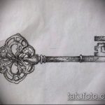Vázlat a tetováló kulcshoz és a zárhoz # 197 a minta méltó változata, amely könnyen használható egy pár zár és kulcs tetoválásként történő feldolgozására és alkalmazására