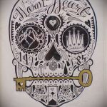 A vázlat a kulcs- és zár -tetováláshoz # 482 a minta érdekes változata, amely könnyen használható felülvizsgálathoz és egy pár zár és kulcs tetoválásként történő alkalmazásához