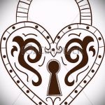 A vázlat a tetováló kulcshoz és a zárhoz # 129 a minta méltó változata, amely könnyen használható változtatásra, és tetováló kulcsként és zárként alkalmazható pár számára