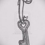 Vázlat a kulcs és zár tetováláshoz # 530 a minta exkluzív változata, amely könnyen használható a kulcs és a zár véglegesítéséhez és alkalmazásához egy pár számára tetoválásként